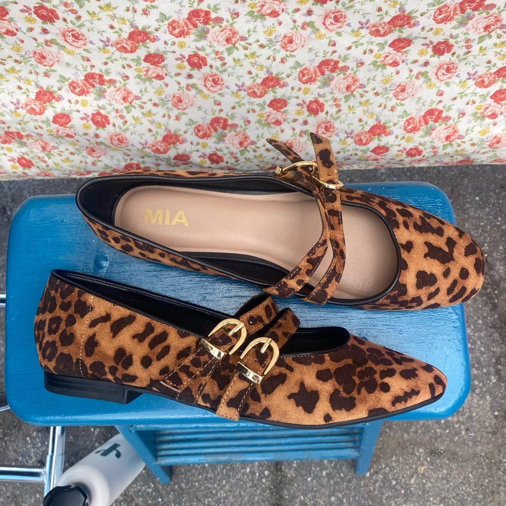 MIA Brown Leopard Print Flats